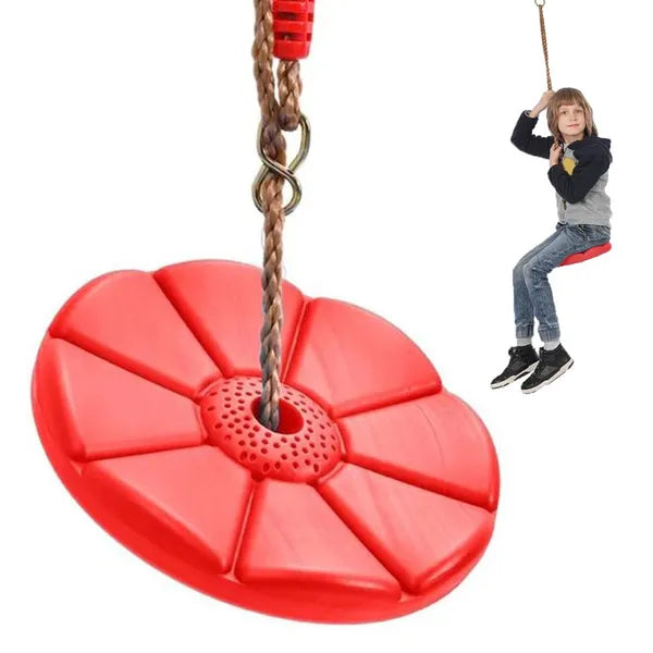Gyermek kerti hinta virág alakú tányérüléssel, piros, Ø27 cm, 75 kg