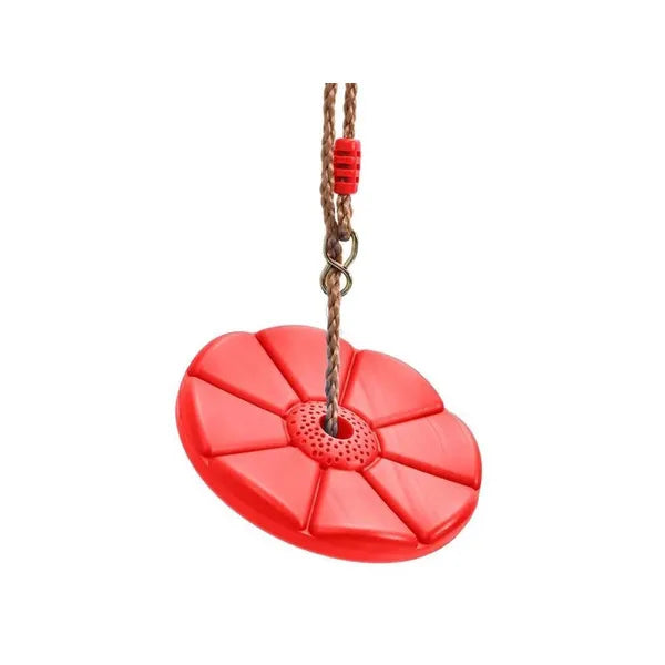 Gyermek kerti hinta virág alakú tányérüléssel, piros, Ø27 cm, 75 kg