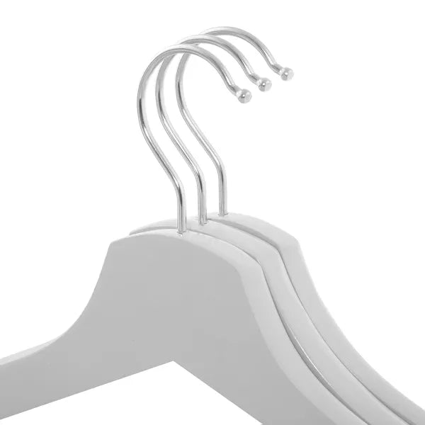 Szürke lakkozott fa vállfa 3 db, 43 cm, 360° forgó akasztó