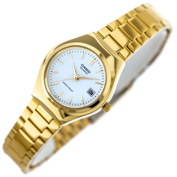 Casio LTP-1170N-7A női karóra, arany nemesacél, dátum, WR30