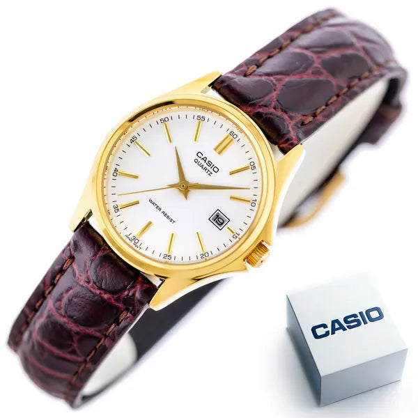Casio Collection női karóra LTP-1183Q-7A, aranytok, bőrszíj, dátum