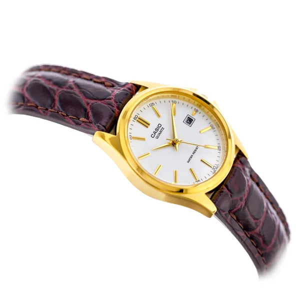 Casio Collection női karóra LTP-1183Q-7A, aranytok, bőrszíj, dátum