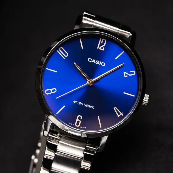 Casio LTP-VT01D-2B2 női karóra, acél szíj, kék számlap, quartz