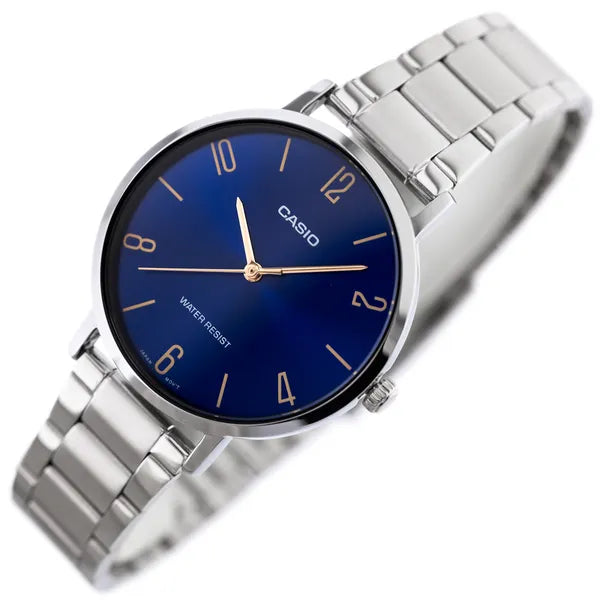 Casio LTP-VT01D-2B2 női karóra, acél szíj, kék számlap, quartz