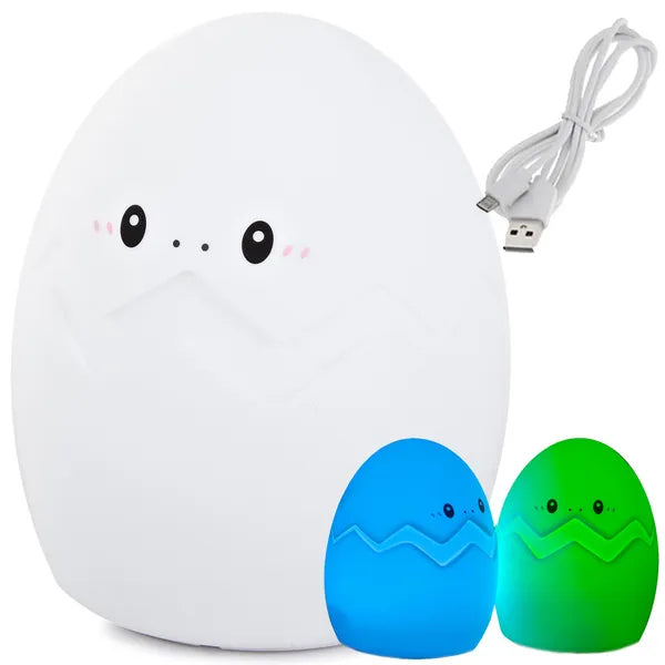 Gyerek szilikon RGB éjjeli fény, tojás alakú, érintésvezérelt, USB-töltés