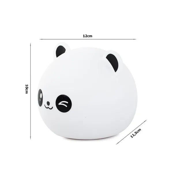 Panda szilikon LED éjszakai fény gyerekeknek RGB, távirányító, USB