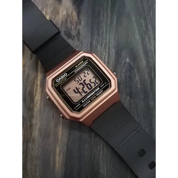 Casio W-217HM-5A uniszex digitális karóra, fekete-rózsaszín, WR50