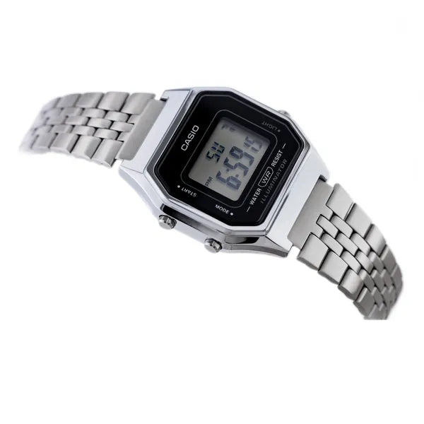 Casio Vintage LA680WA-1 női digitális karóra, acél szíj, WR30