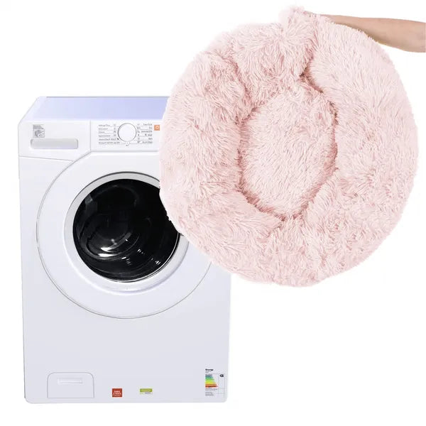 Kerek kutya- és macska fekhely, 80 cm, púderrózsaszín, csúszásgátlós