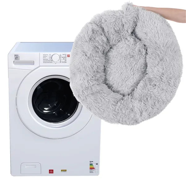 Cozy plüss kutyafekhely 80 cm, szürke, kerek, csúszásgátló