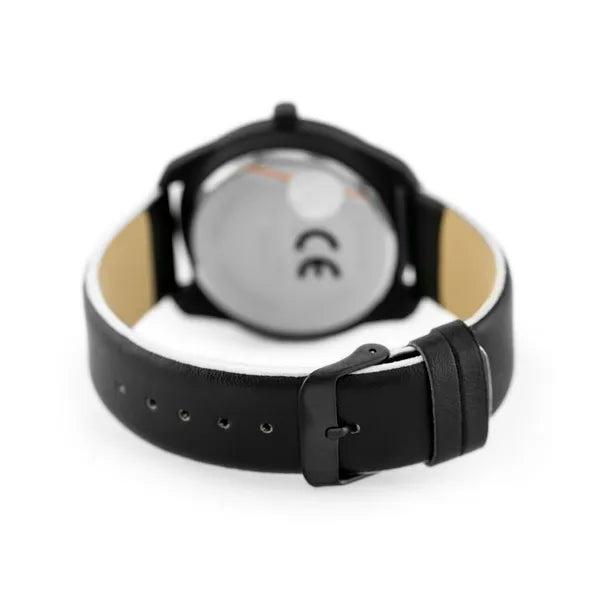 Férfi quartz karóra 45 mm, fekete textilszíj, fehér számlap