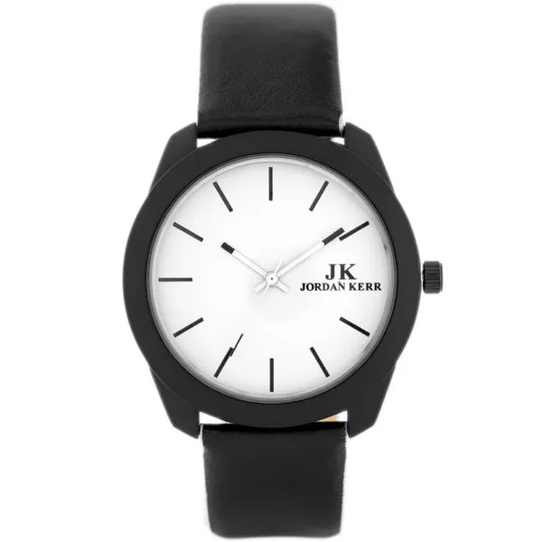 Férfi quartz karóra 45 mm, fekete textilszíj, fehér számlap