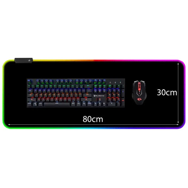 XXL RGB háttérvilágítású gaming egérpad, 80×30 cm, USB