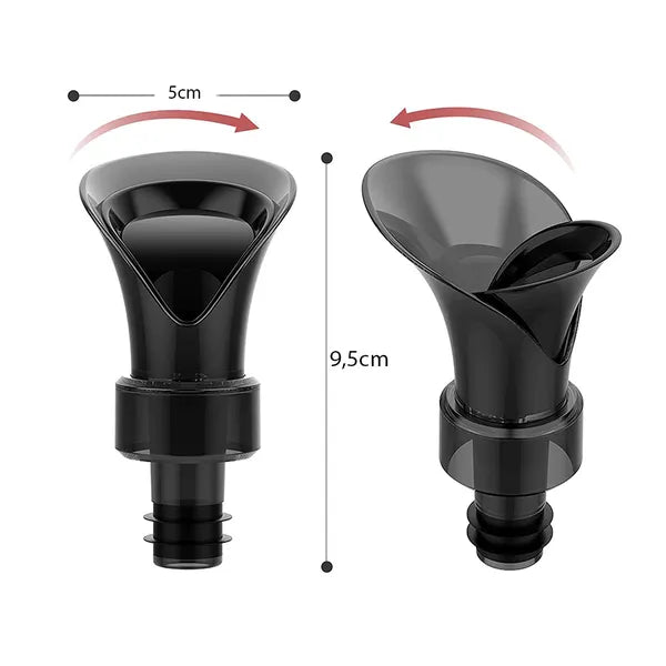 2 az 1-ben borosüveg adagoló és gumidugó, fekete (20-24 mm)