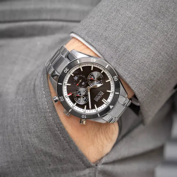 Hugo Boss Santiago férfi karóra, rozsdamentes acél, kronográf, WR50