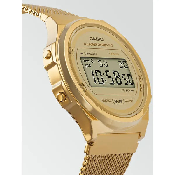 Casio Vintage A171WEMG-9A női karóra, arany rozsdamentes acél, WR30