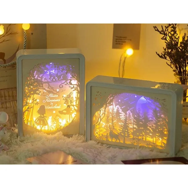 3D papírkivágás éjjeli lámpa gyerekszobába USB/AA 15×20 cm
