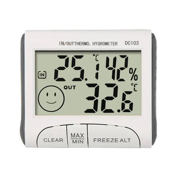 Digitális időjárás-állomás LCD-vel, hő-/páramérő és külső szonda, fehér