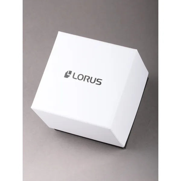 Lorus férfi szolár karóra 43 mm, fekete számlap, ezüst acél szíj