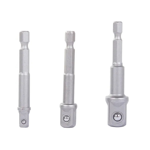 Acél bit adapter készlet csavarozókhoz, 1/4''–3/8''–1/2'', 3 db