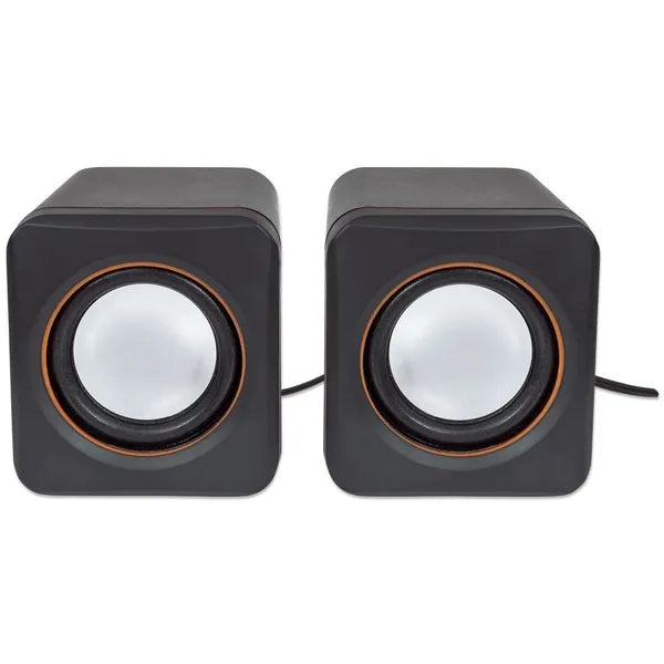 USB táplálású 2.0 PC hangszóró pár, 5 W, 3.5 mm jack, fekete