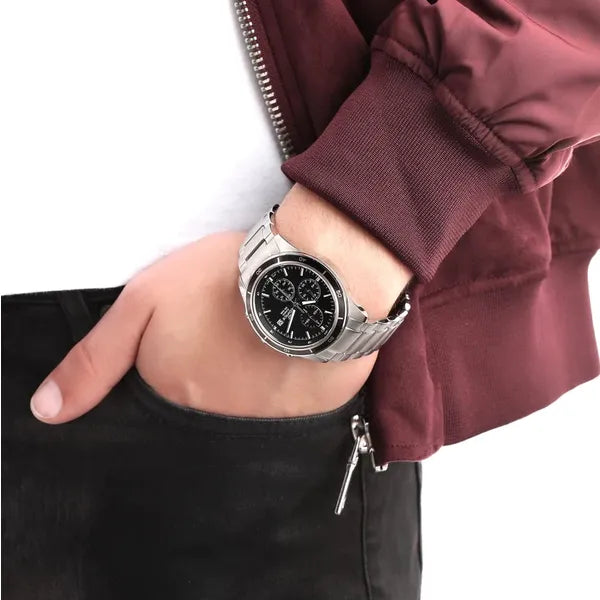 Casio Edifice férfi karóra 43 mm, kronográf, WR100, fekete számlap