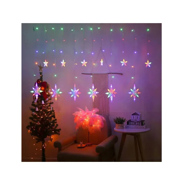 RGB csillag fényfüggöny, 138 LED, 5 m, USB, távirányítóval