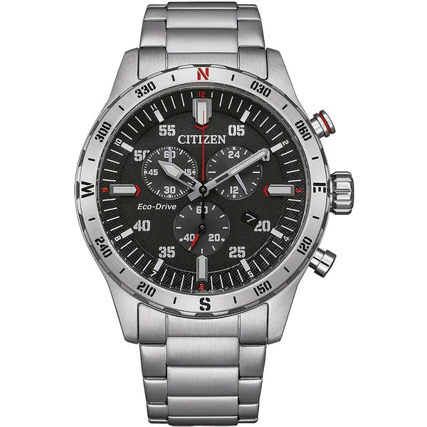 Citizen Eco-Drive férfi kronográf karóra AT2520-89E, 43 mm, acél, WR100