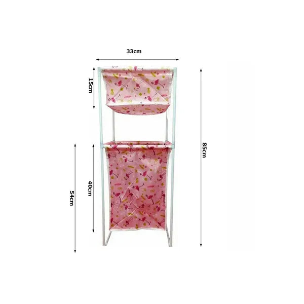 Dupla polcos szennyestartó kosár, 40 l, 85×33×33 cm