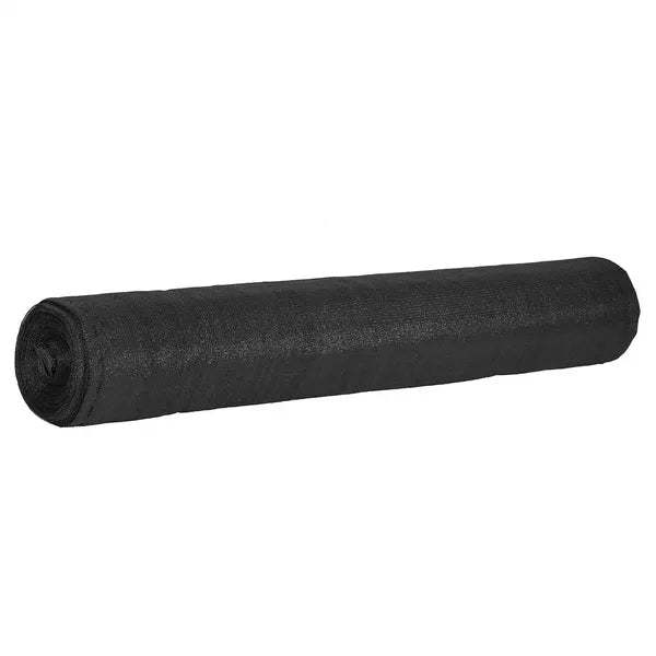 Fekete árnyékoló háló, HDPE, 140 g/m², 1,5×50 m, 200 rögzítővel