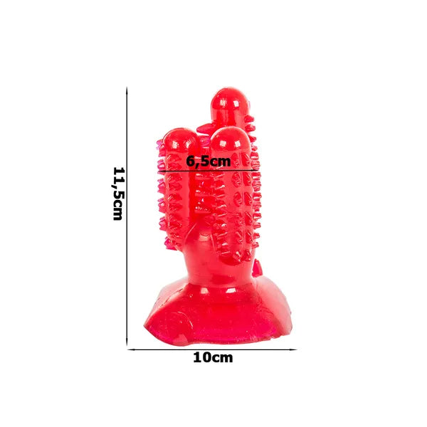 Kaktusz formájú fogtisztító kutyarágó, szintetikus gumi, 11,5 cm