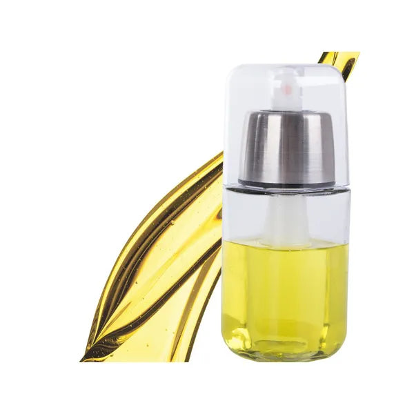 Pumpás 180 ml üveg olaj- és ecetpermetező ezüst színben
