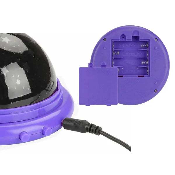 Kerek LED csillag projektor éjszakai lámpa, USB/AAA, 11 cm