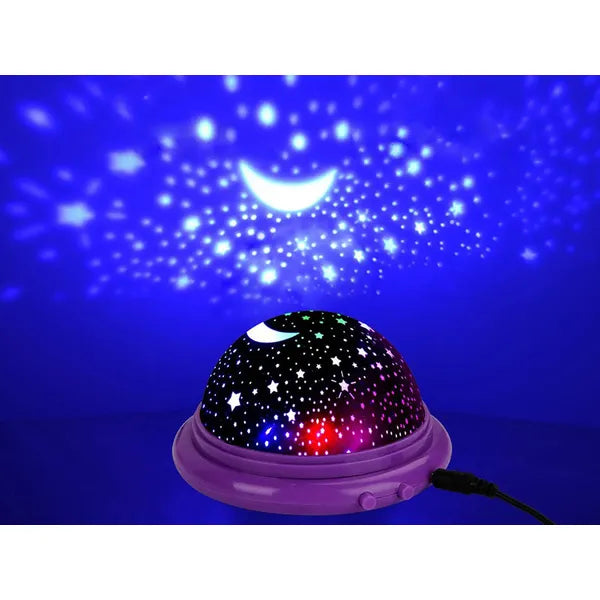 Kerek LED csillag projektor éjszakai lámpa, USB/AAA, 11 cm