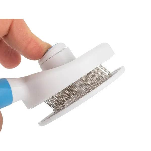 Öntisztító szőrkefe kutyáknak és macskáknak, ergonomikus nyéllel