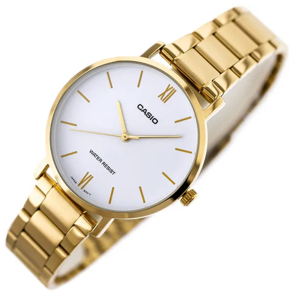 Casio LTP-VT01G-7B női karóra, arany acél szíj, 40 mm, WR30