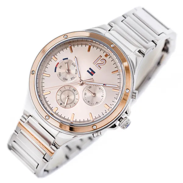 Tommy Hilfiger Eve női karóra 39 mm, rozéarany számlap, acél szíj