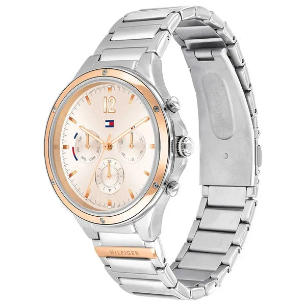 Tommy Hilfiger Eve női karóra 39 mm, rozéarany számlap, acél szíj