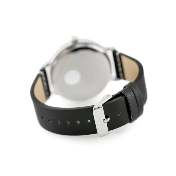 Jordan Kerr férfi karóra, 42 mm, fekete bőrszíj, WR30
