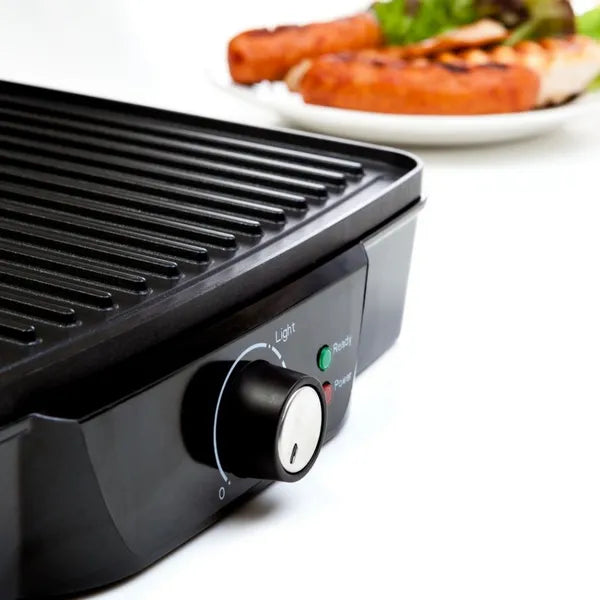 Kontaktgrill, 2000 W, tapadásmentes lapok, 180° nyitható, rozsdamentes ház