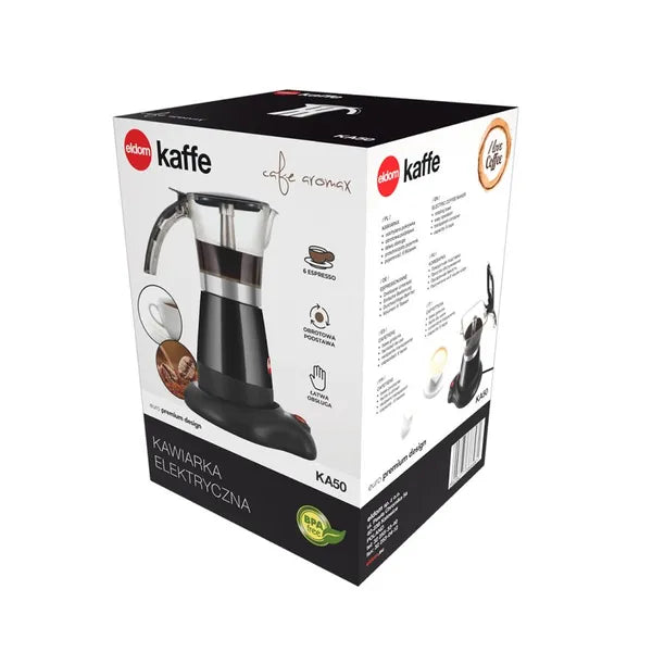 Elektromos kávéfőző, 300 ml, 6 csésze, 480 W, fekete, forgatható talp