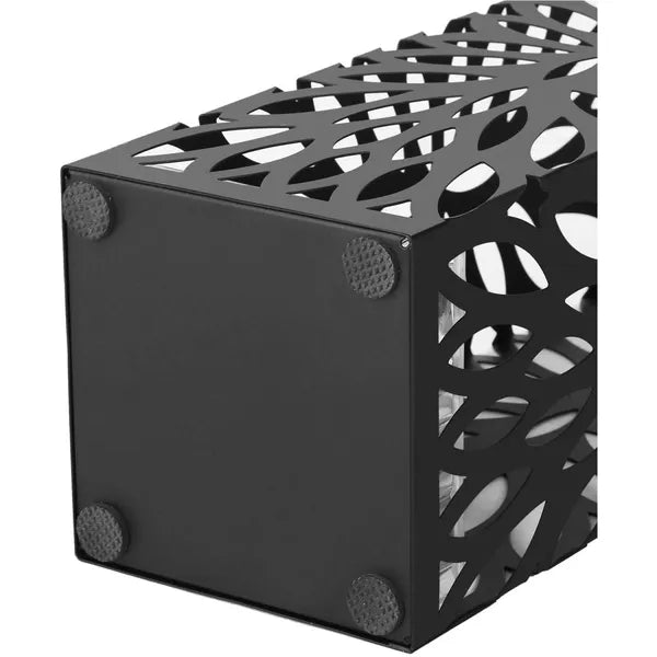 Modern fekete acél esernyőtartó 15,5×15,5×49 cm, csepegtetőtálcával