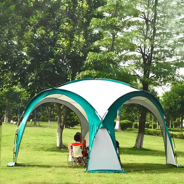 Kerti rendezvénypavilon 3,5x3,5 m, poliészter, üvegszál váz, zöld, táskával
