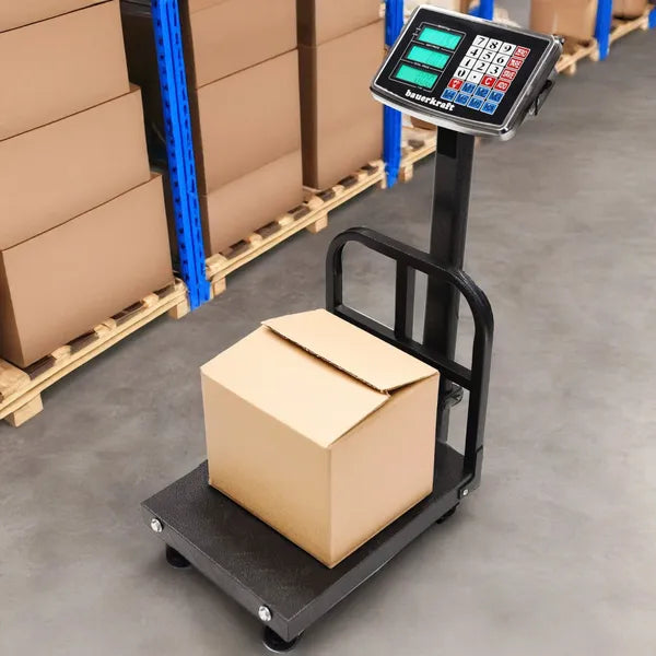 Raktári platformmérleg 200 kg-ig, LCD kijelző, rozsdamentes, akkumulátoros