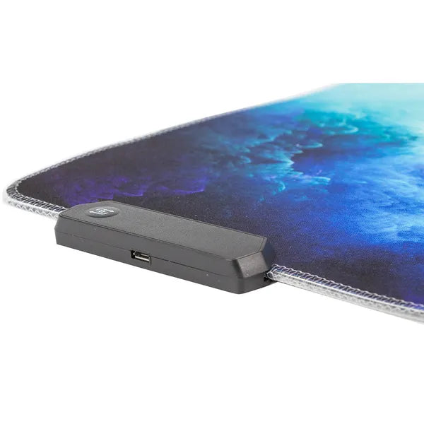 RGB világítású XXL gamer egérpad 90×40 cm, USB, csúszásmentes