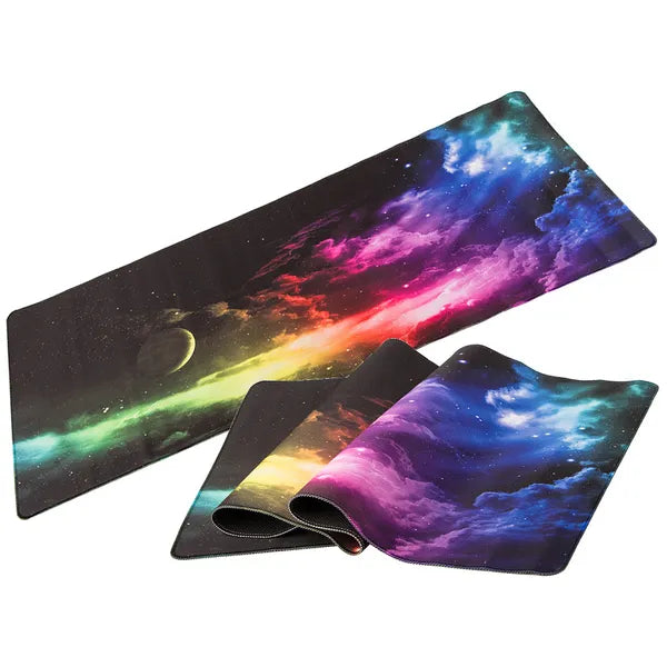 XXL gamer egéralátét 80×30 cm, csúszásgátló, vízálló, Cosmos minta