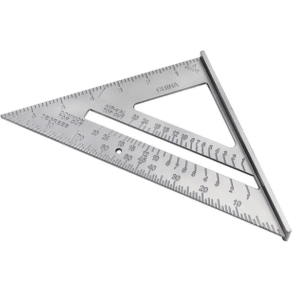 18 cm-es alumínium derékszög sablon, gravírozott skálával, 0–90°