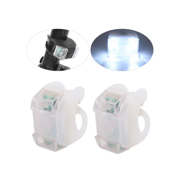 Szilikon LED kerékpár lámpa szett, első+hátsó, vízálló, 3 mód, 2 db