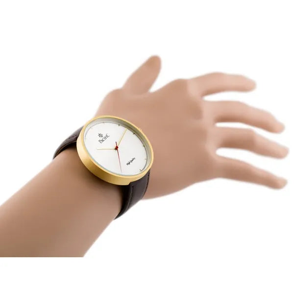 Pacific Agnus női kvarc karóra, barna bőrszíj, 43 mm, WR30