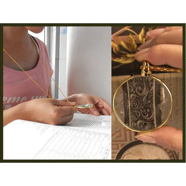 Arany nyakba akasztható olvasónagyító 5×, 40 mm lencse